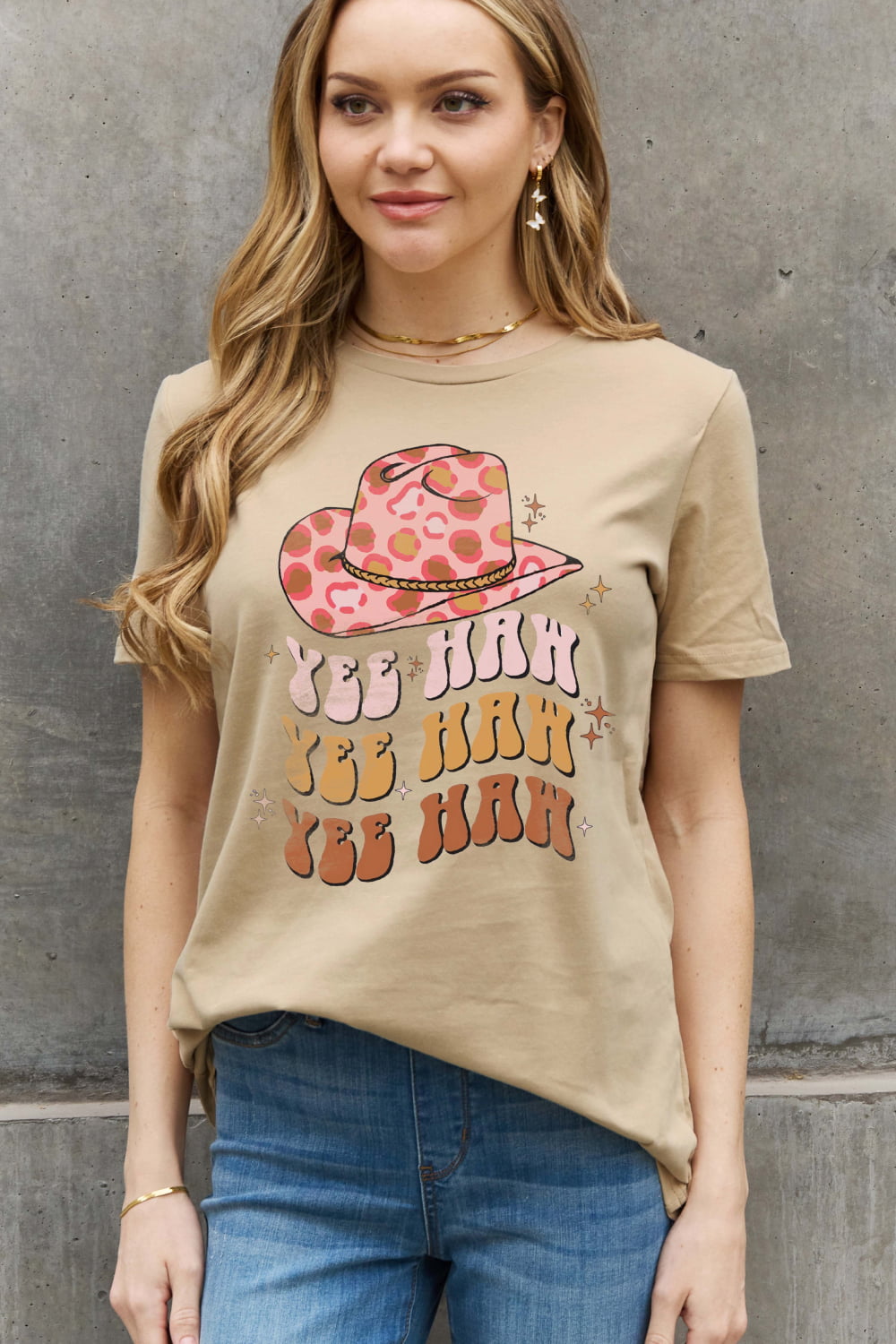 Simply Love Simply Love Full Size YEE HAH YEE HAH YEE HAH Graphic Cotton Tee