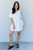 Rabbit Rich Out Of Time Full Size Ruffle Hem Dress with Drawstring Waistband in White - A Timeless Classic with a Modern Twist