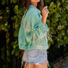 Fringe Detail Long Sleeve Denim Jacket