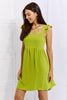 Rabbit Rich Sunny Days Full Size Empire Line Ruffle Sleeve Dress in Lime - A Trend-Setting Statement Piece