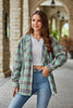 Plaid Long Sleeve Hooded Jacket