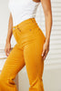 Full Size High Waist Tummy Control Garment Dyed Flare Jeans