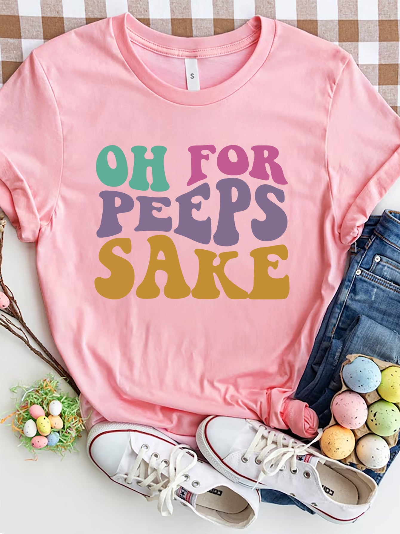 OH FOR PEEPS SAKE Round Neck T-Shirt